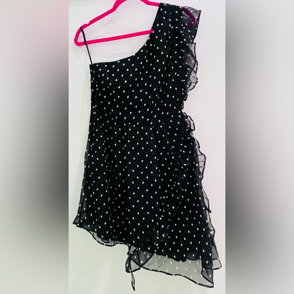 NWT Five Seventy Five Barneys Black and White Dress One Shoulder